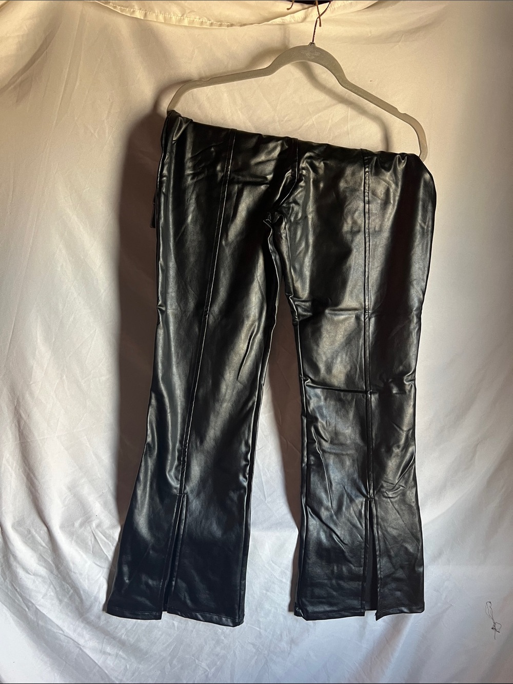 wild fable Black Faux Leather Flare Jeans